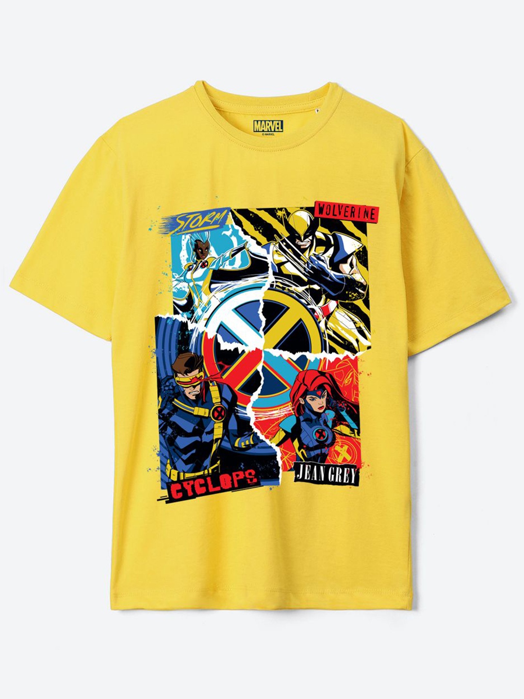 

YK Marvel Boys Avengers Printed Pure Cotton Applique T-shirt, Yellow