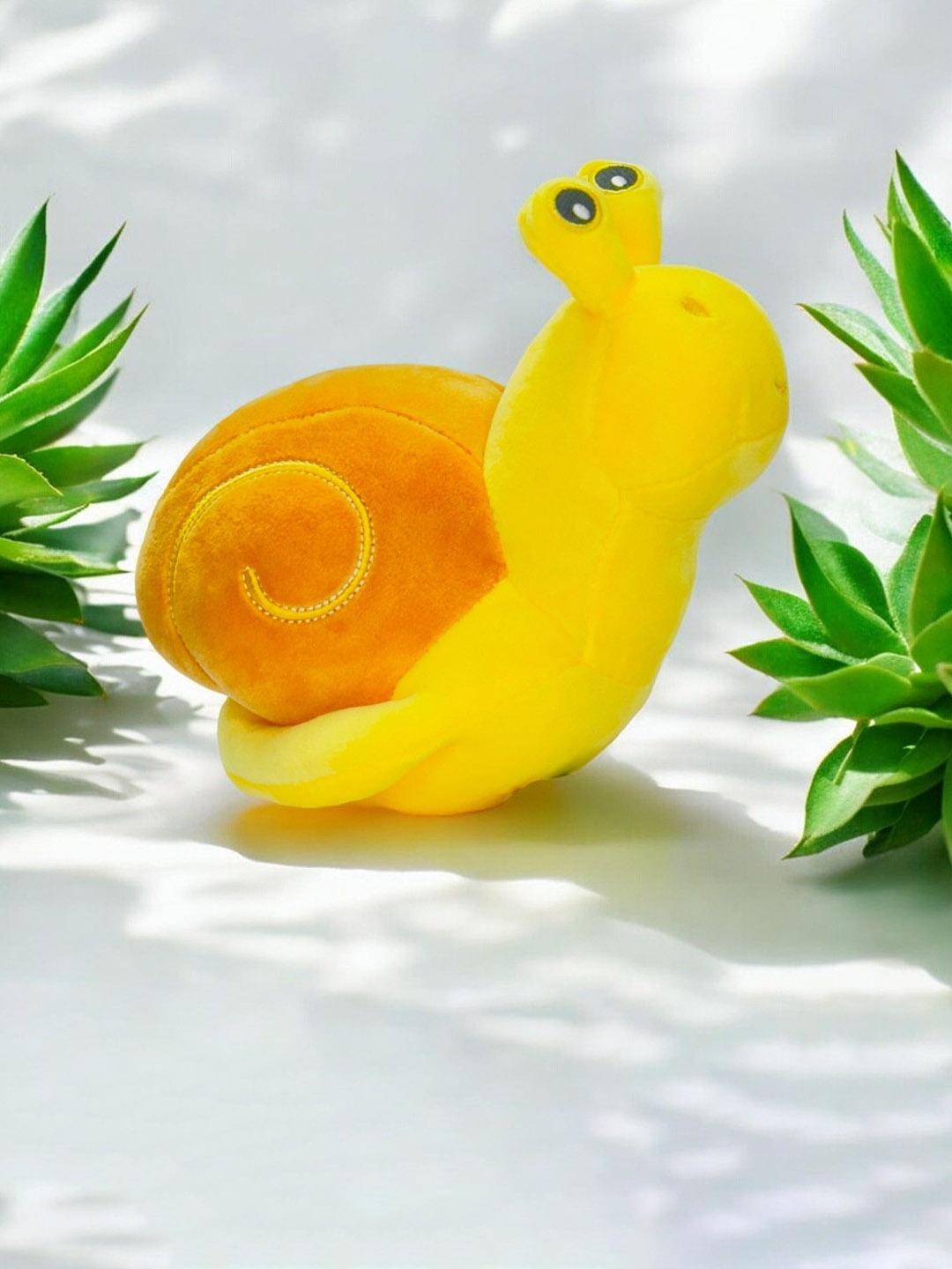 

LITTLE GINNIE Kids Pure Cotton Soft & Cushy Snail Soft Toy, Yellow