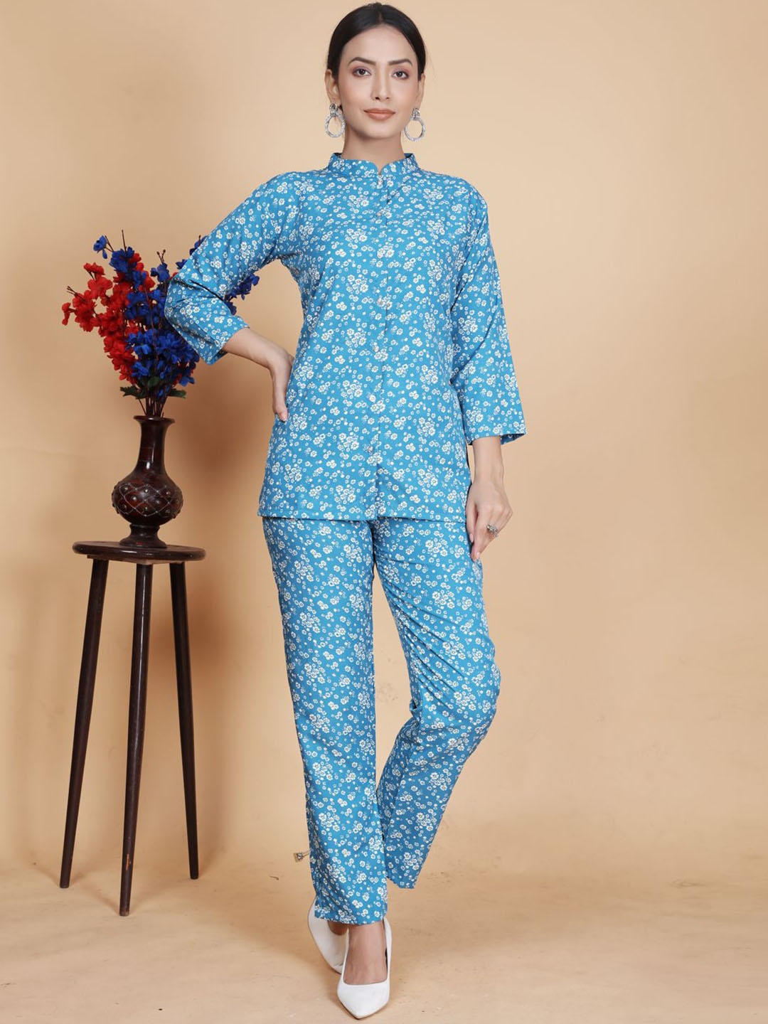 

KALINI Printed Shirt & Trouser Co-Ords, Blue