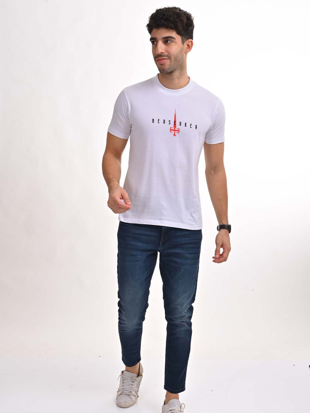 

Aero Armour Unisex Printed Applique T-shirt, White