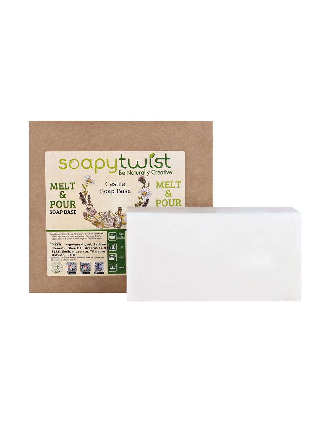 

Soapy Twist Be Naturally Creative Castile Melt & Pour Soap Base - 1 KG, White