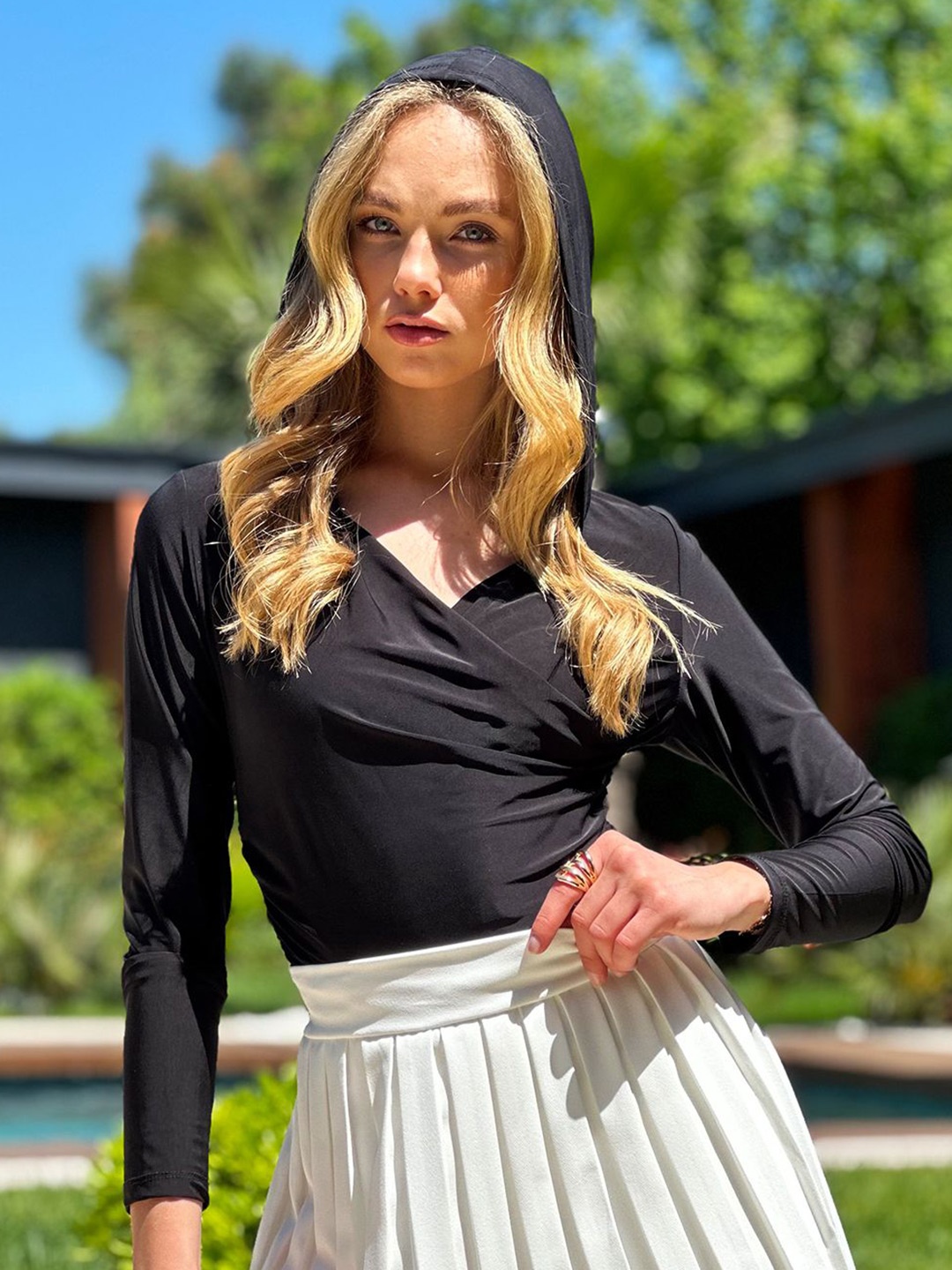 

Trend Alacati stili Striped Cotton Top, Na