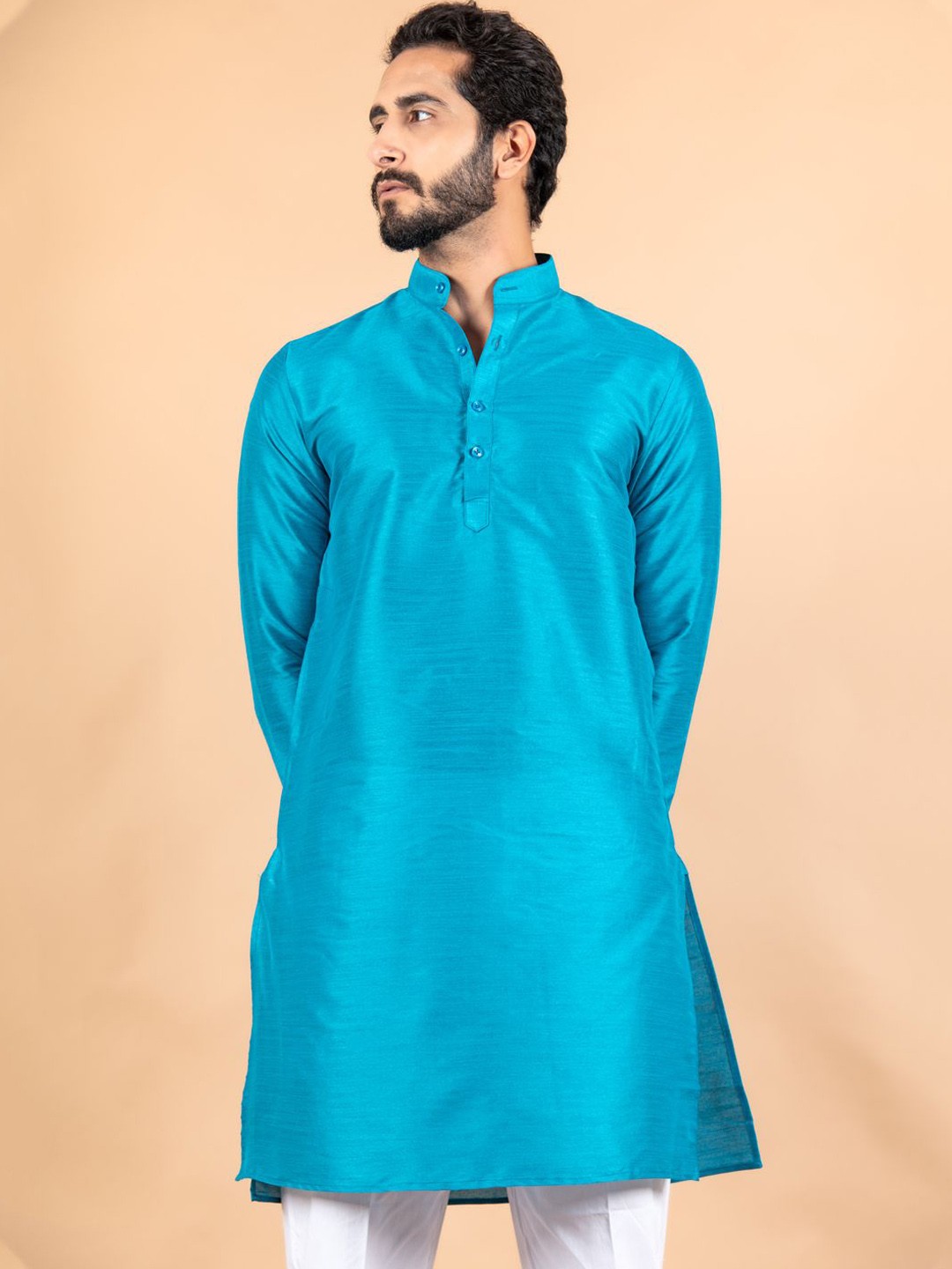 

Tistabene Mandarin Collar Straight Kurta, Blue