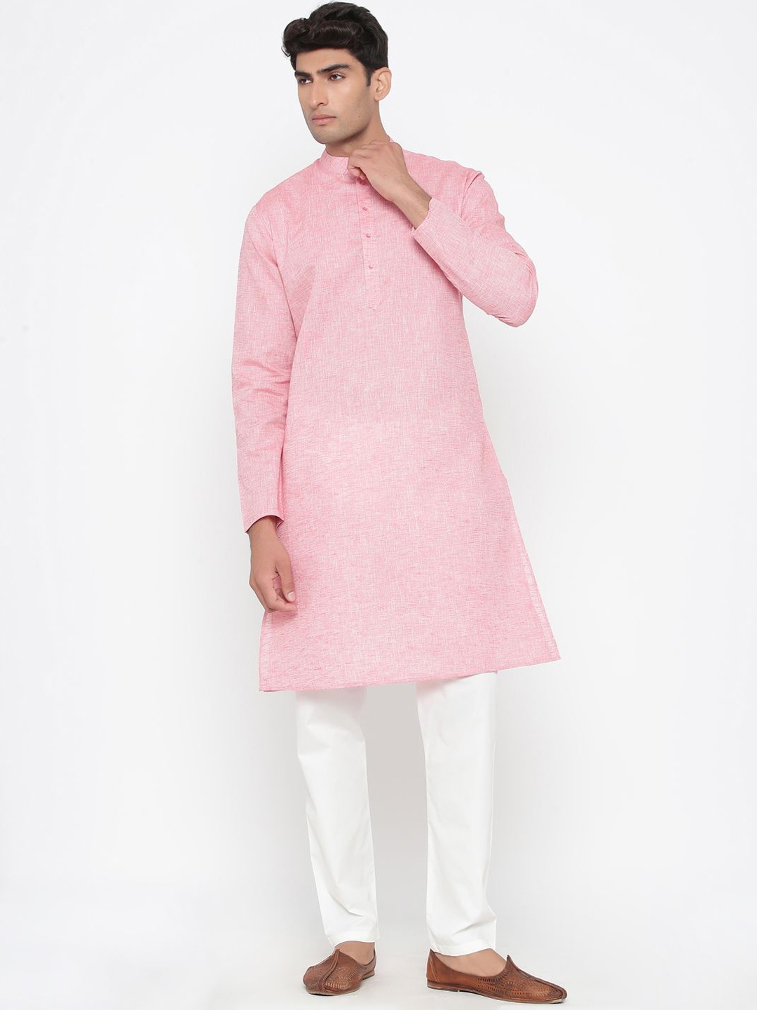 

Tistabene Mandarin Collar Straight Kurta, Pink