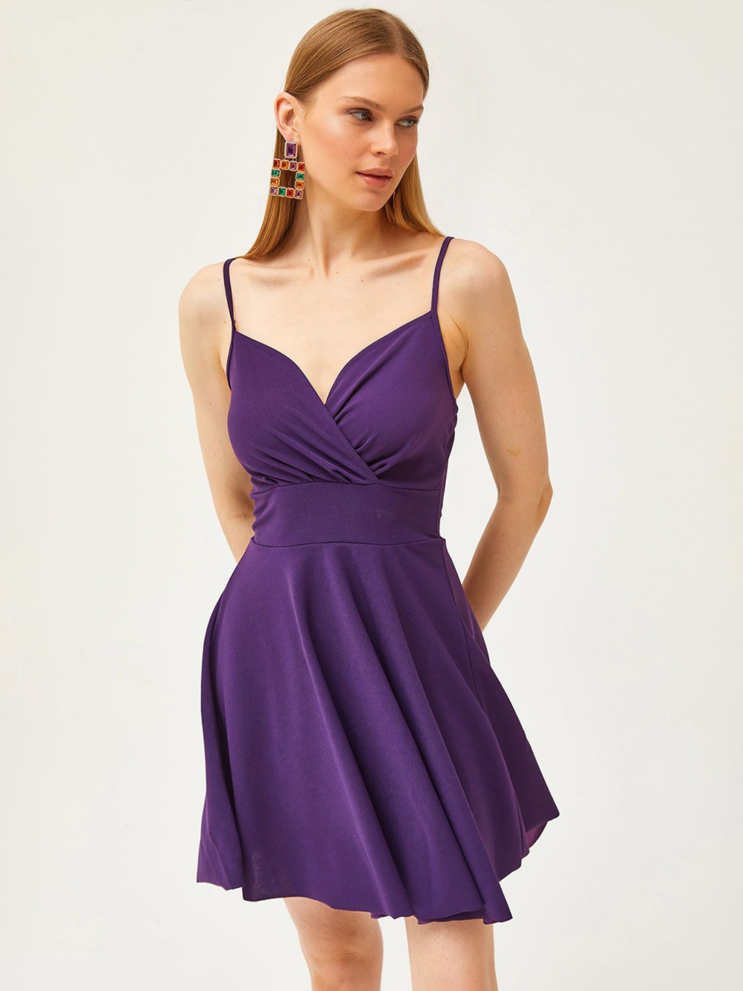 

Olalook Sleeveless Fit & Flare Dress, Purple