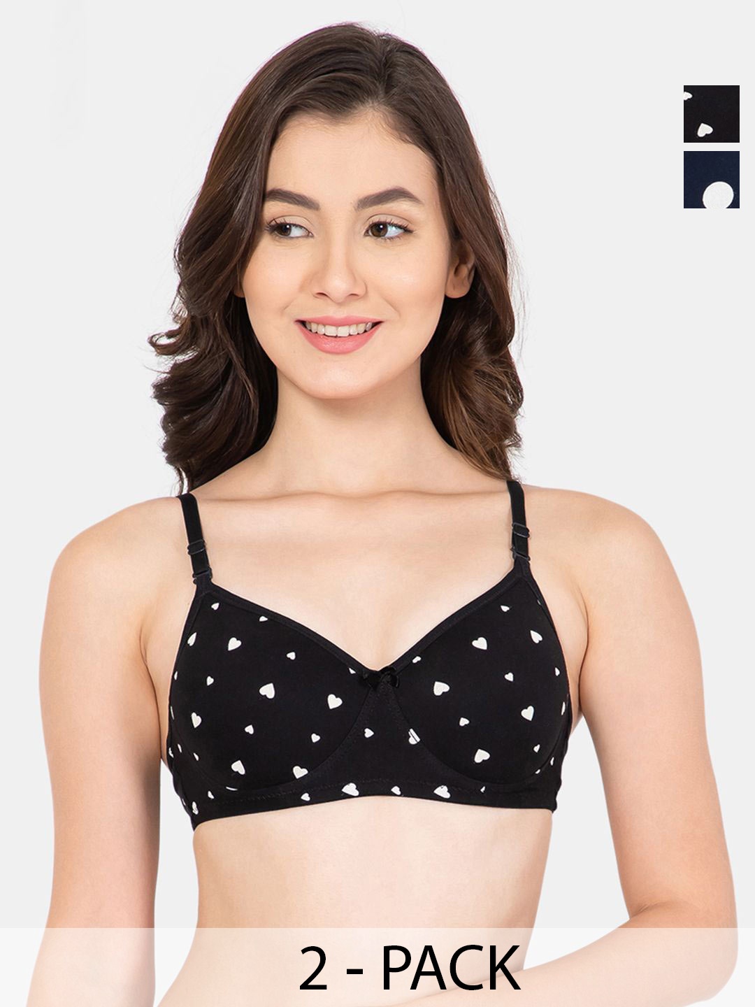 

Lady Lyka Polka Dot Bra Medium Coverage Lightly Padded, Black