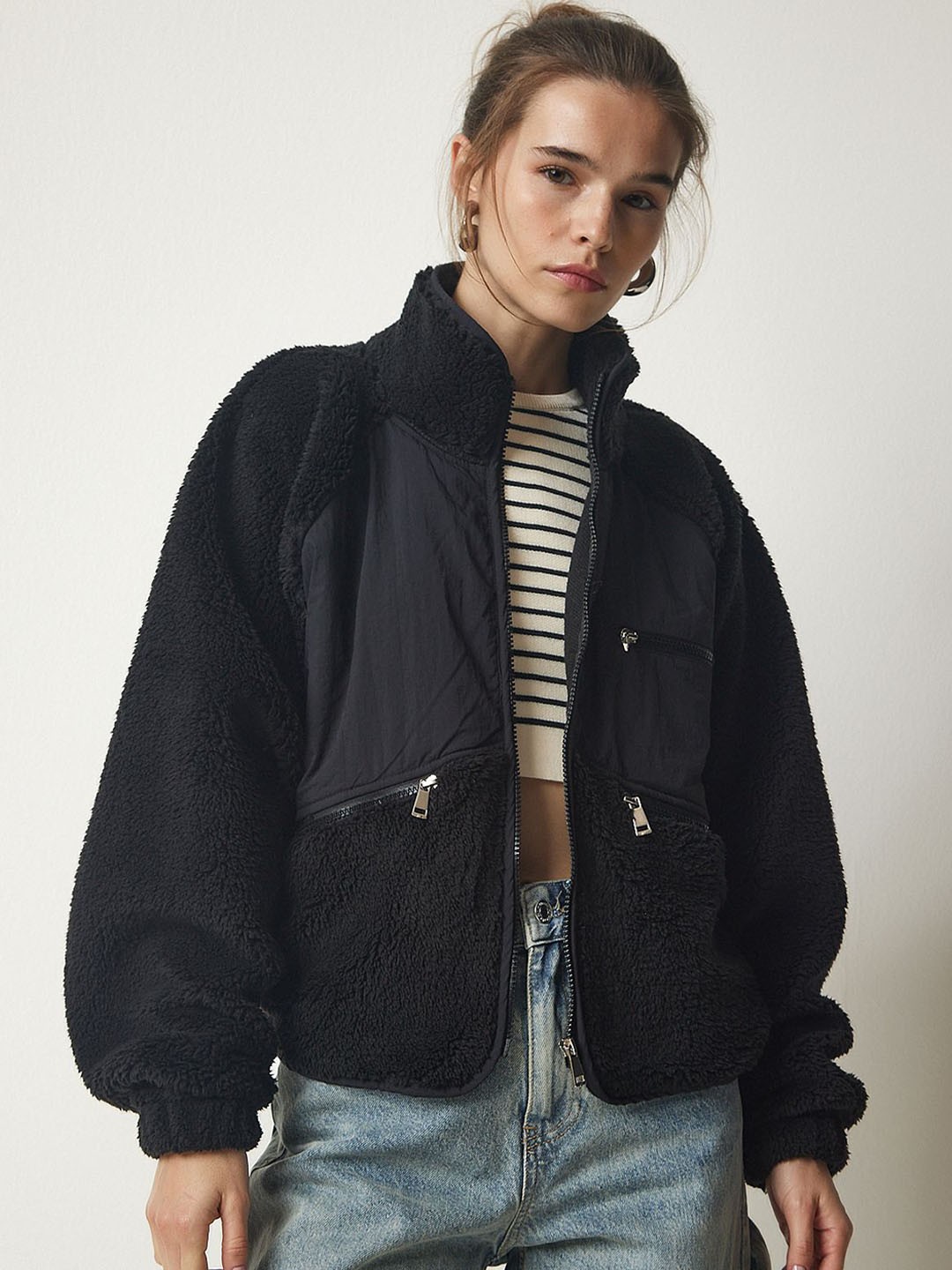 

Happiness istanbul Biker Jacket, Black