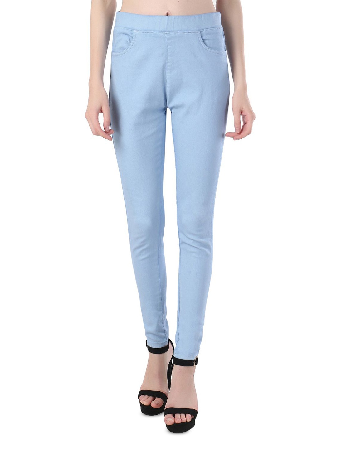 

3BUTTERFLIES Women Skinny Fit Denim, Blue