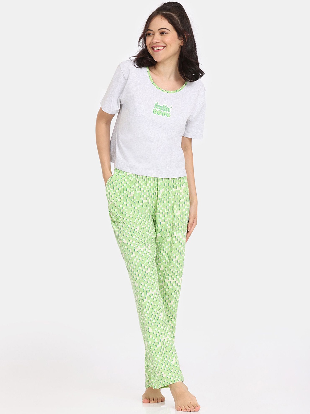 

Rosaline by Zivame Women Printed Night suit, Yellow