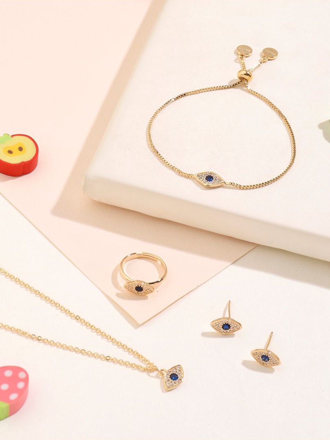 

SALTY Gold Plated Stone Studded Jewellery Set