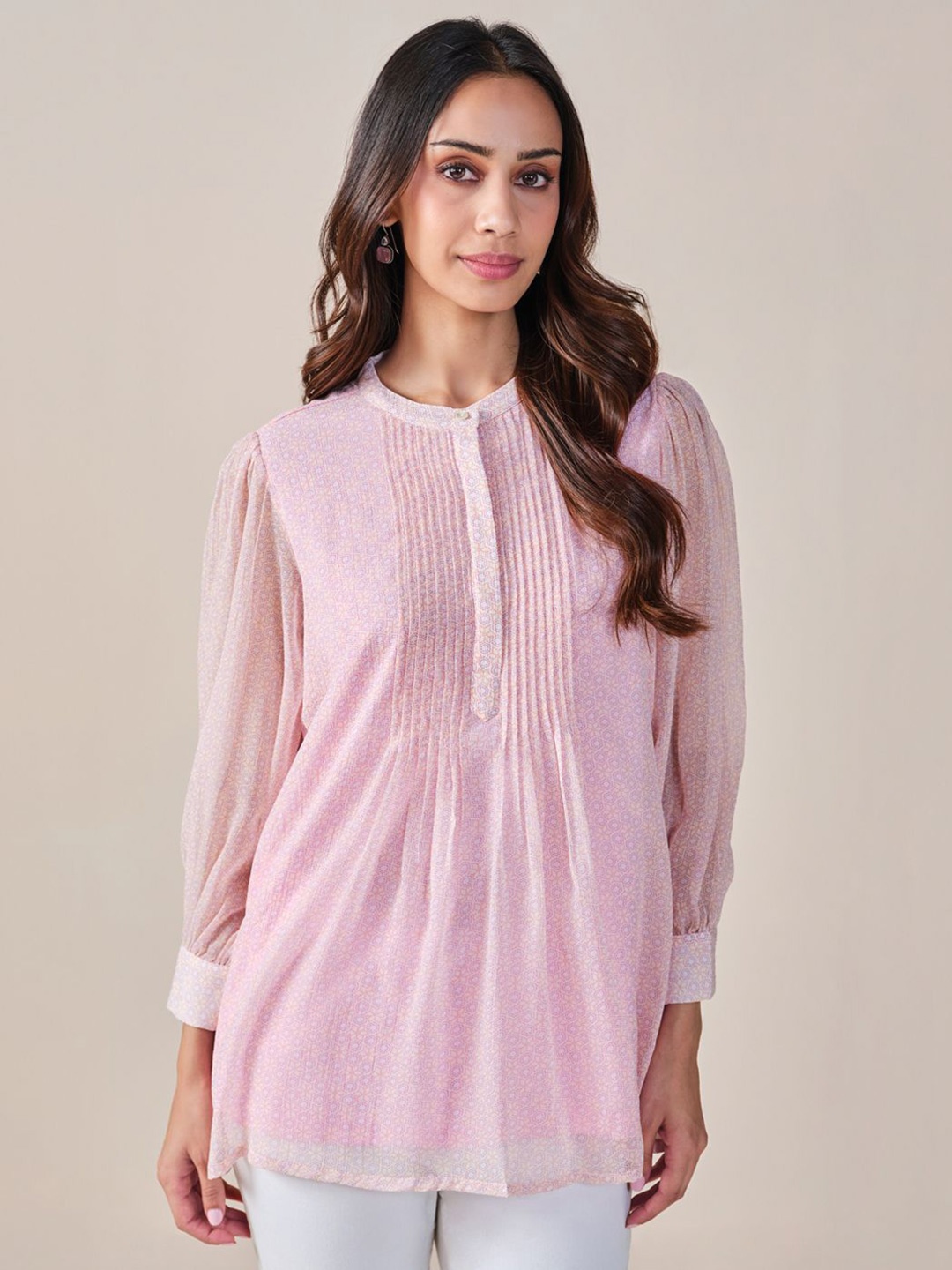 

Global Desi Puff Sleeve Top, Pink