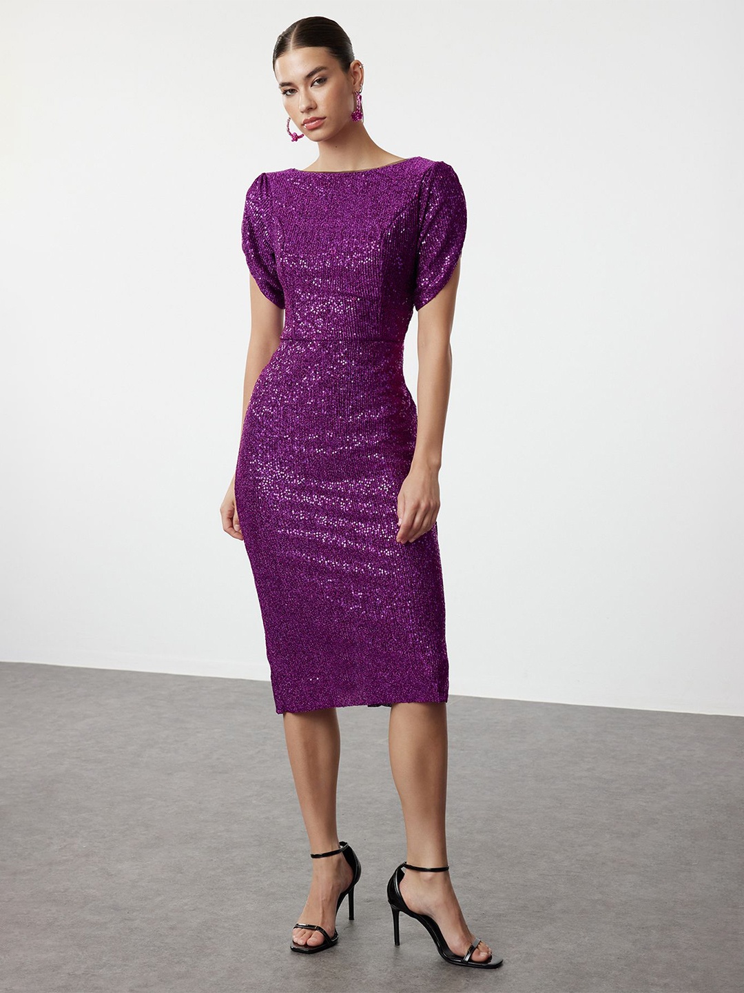 

Trendyol Embellished Sheath Dress, Purple