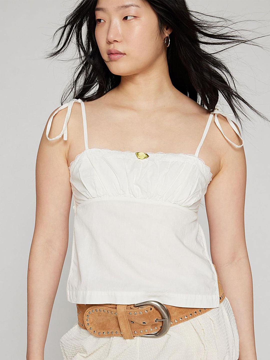 

LULU & SKY Cotton Crop Top, White
