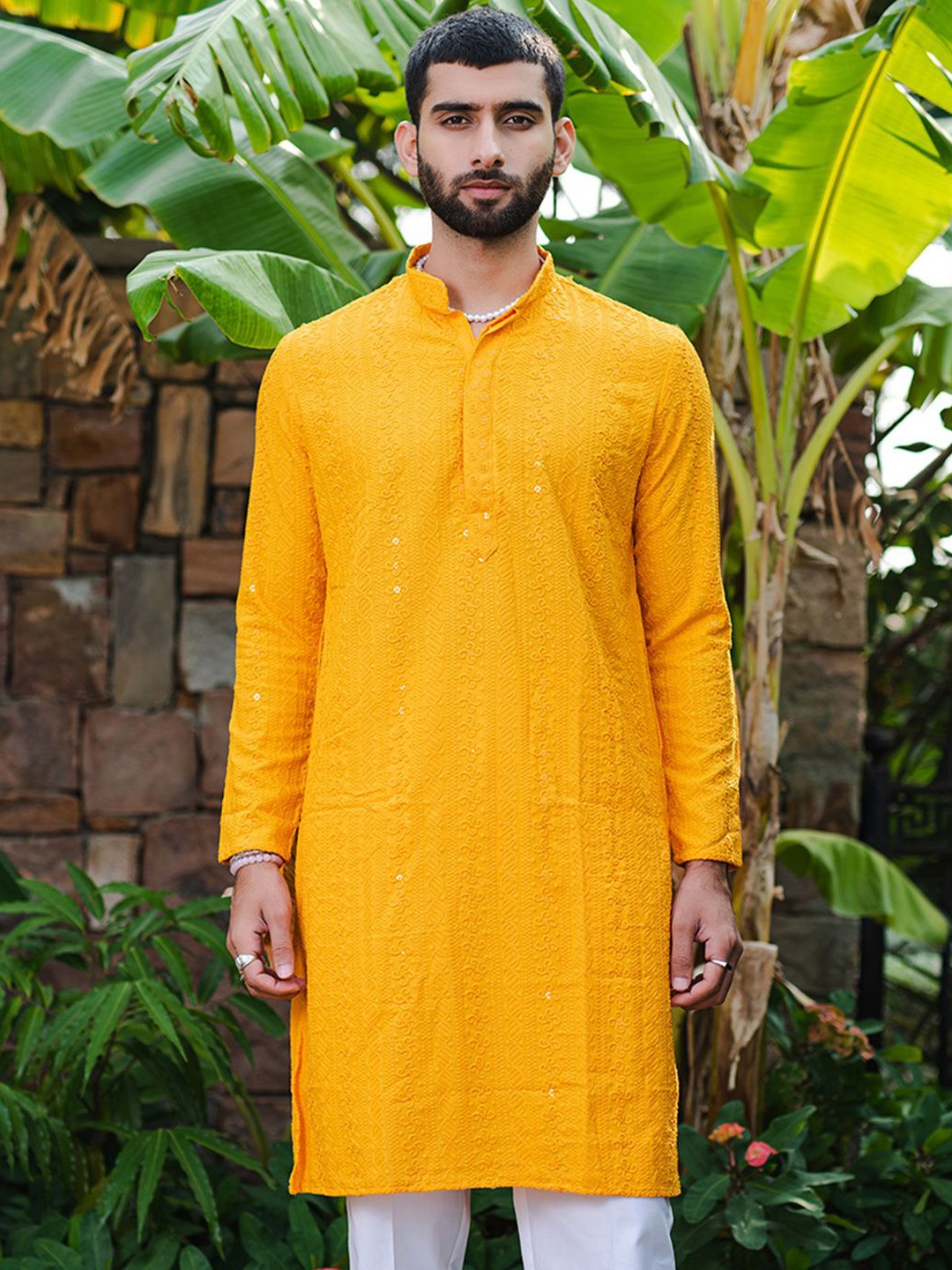 

Tistabene Ethnic Motifs Embroidered Sequinned Kurta, Orange