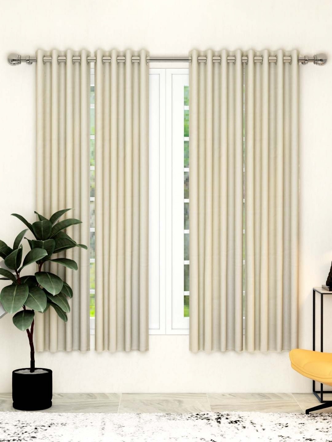 

Aura Cream-Coloured 4 Pieces Window Curtains