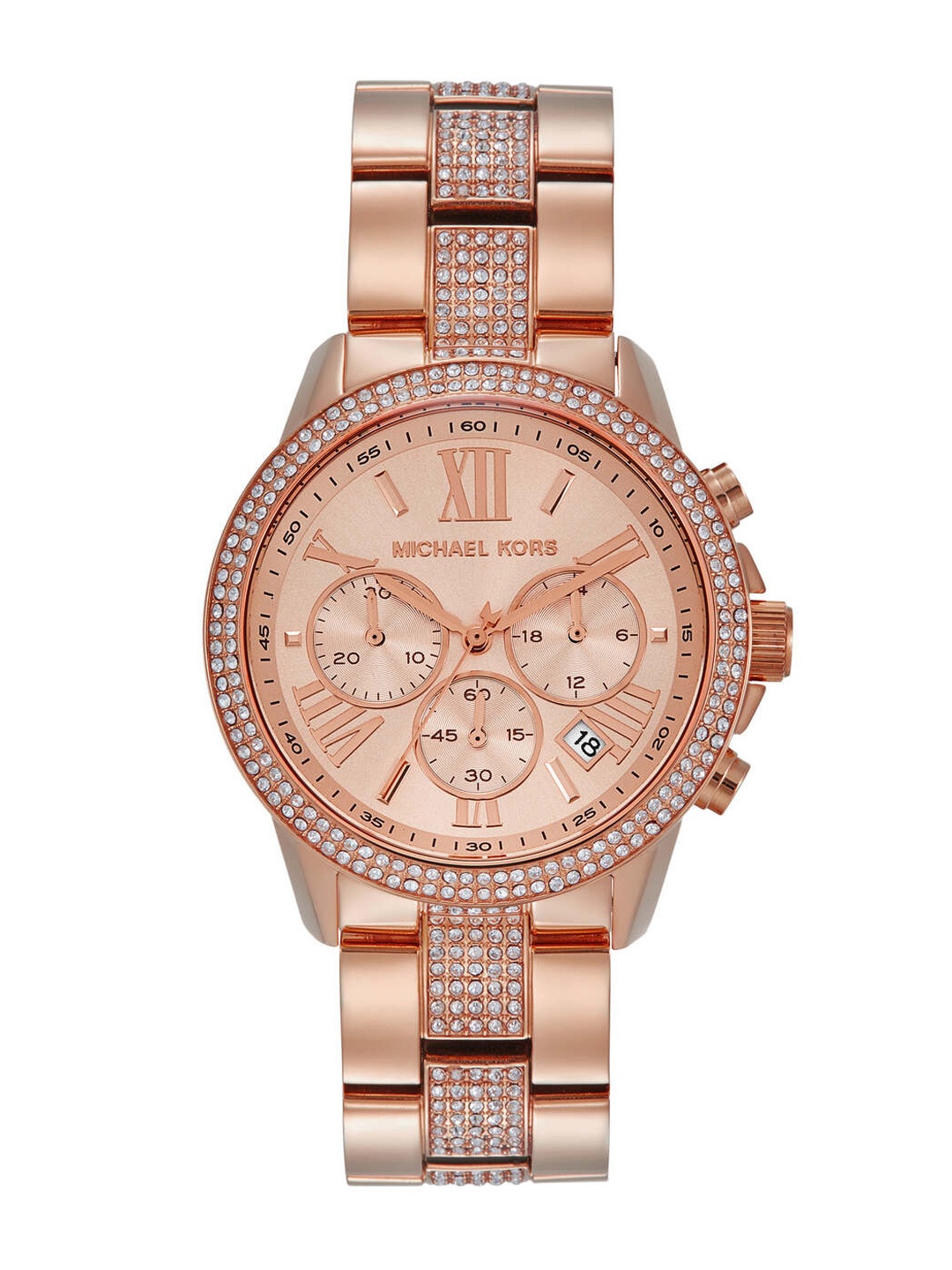 

Michael Kors Women Dial & Stainless Steel Straps Analogue Multi Function Watch MK7505I, Rose gold