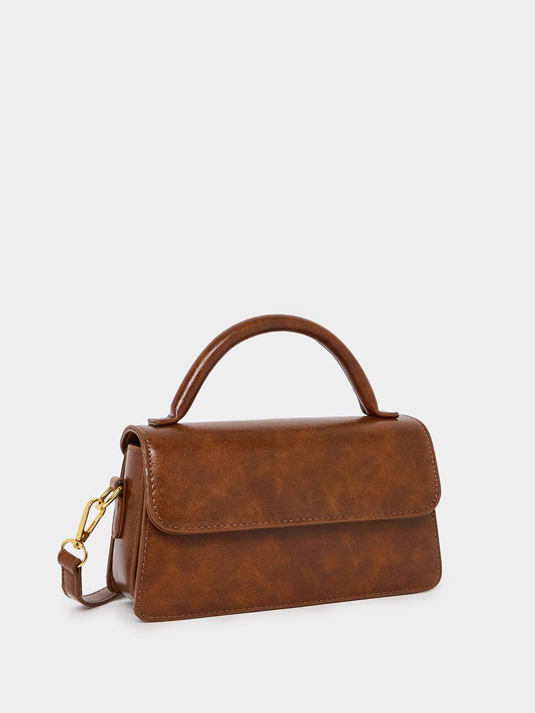 

Women Leather Handle Hand Bag, Brown