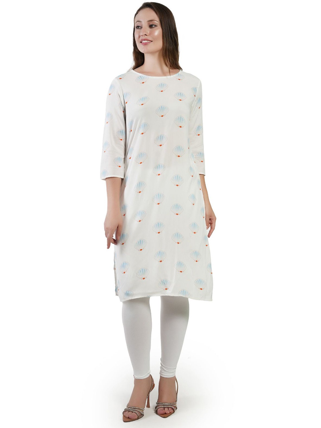 

Street22 Printed Straight Kurta, White