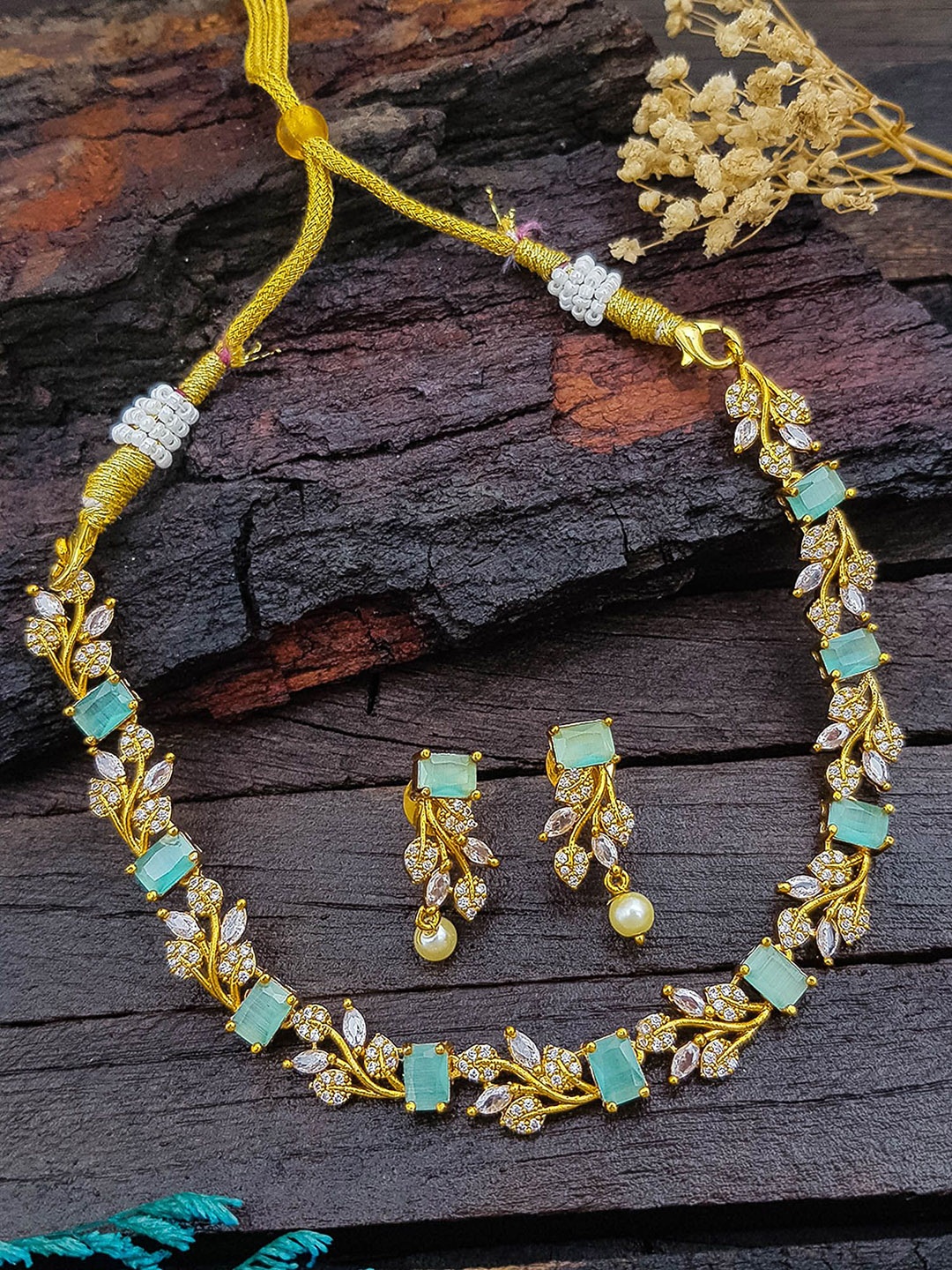 

GRIIHAM Gold-Plated CZ Studded Jewellery Set