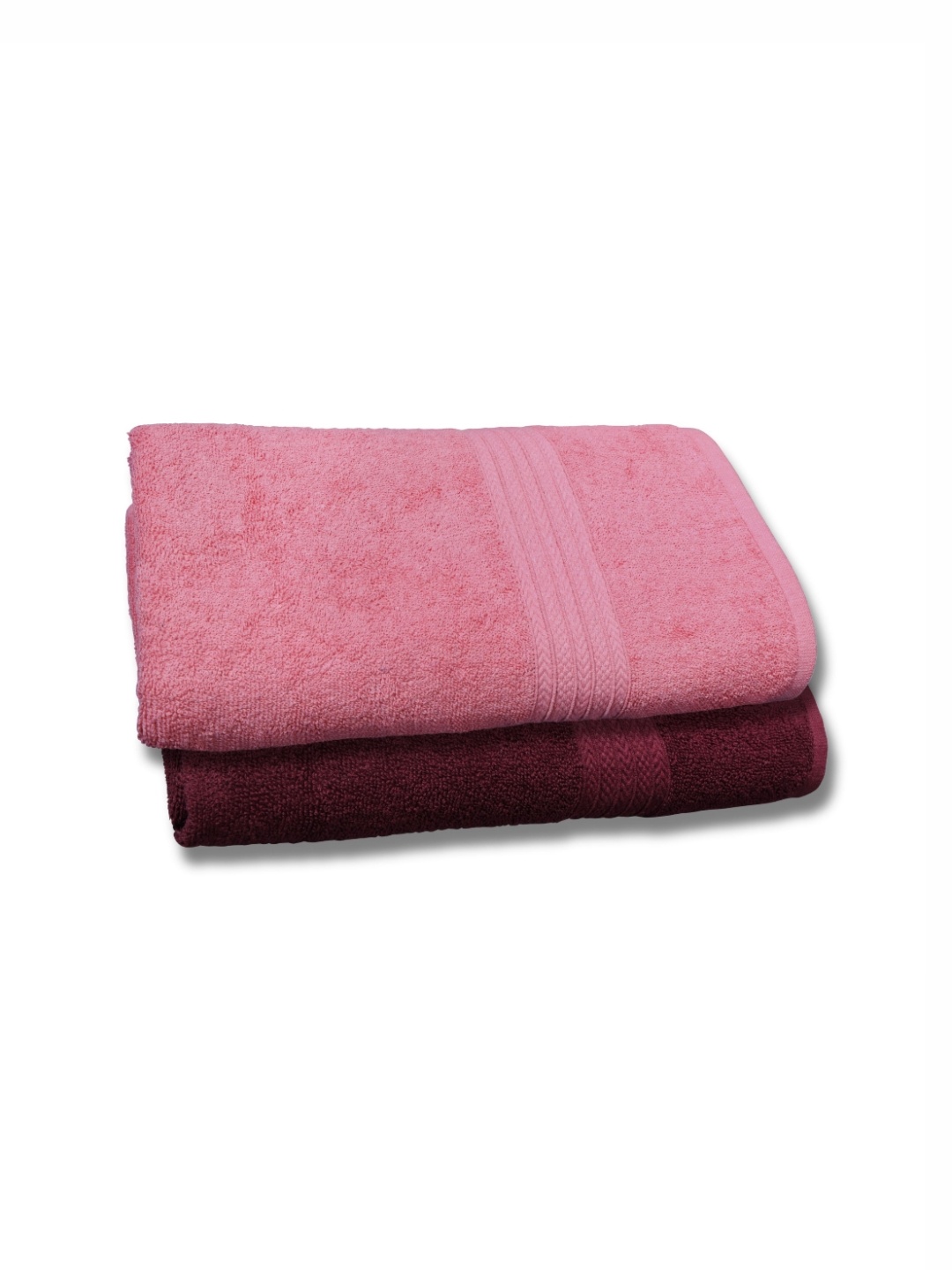 

Dreamscape Burgundy & Pink 2 Pieces Pure Cotton 550 GSM Bath Towel