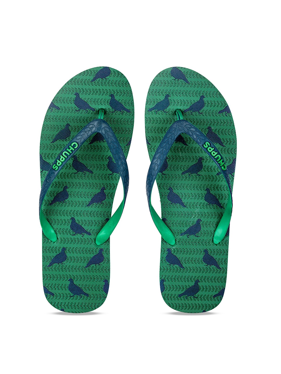 

CHUPPS Unisex Printed Rubber Thong Flip-Flops, Green