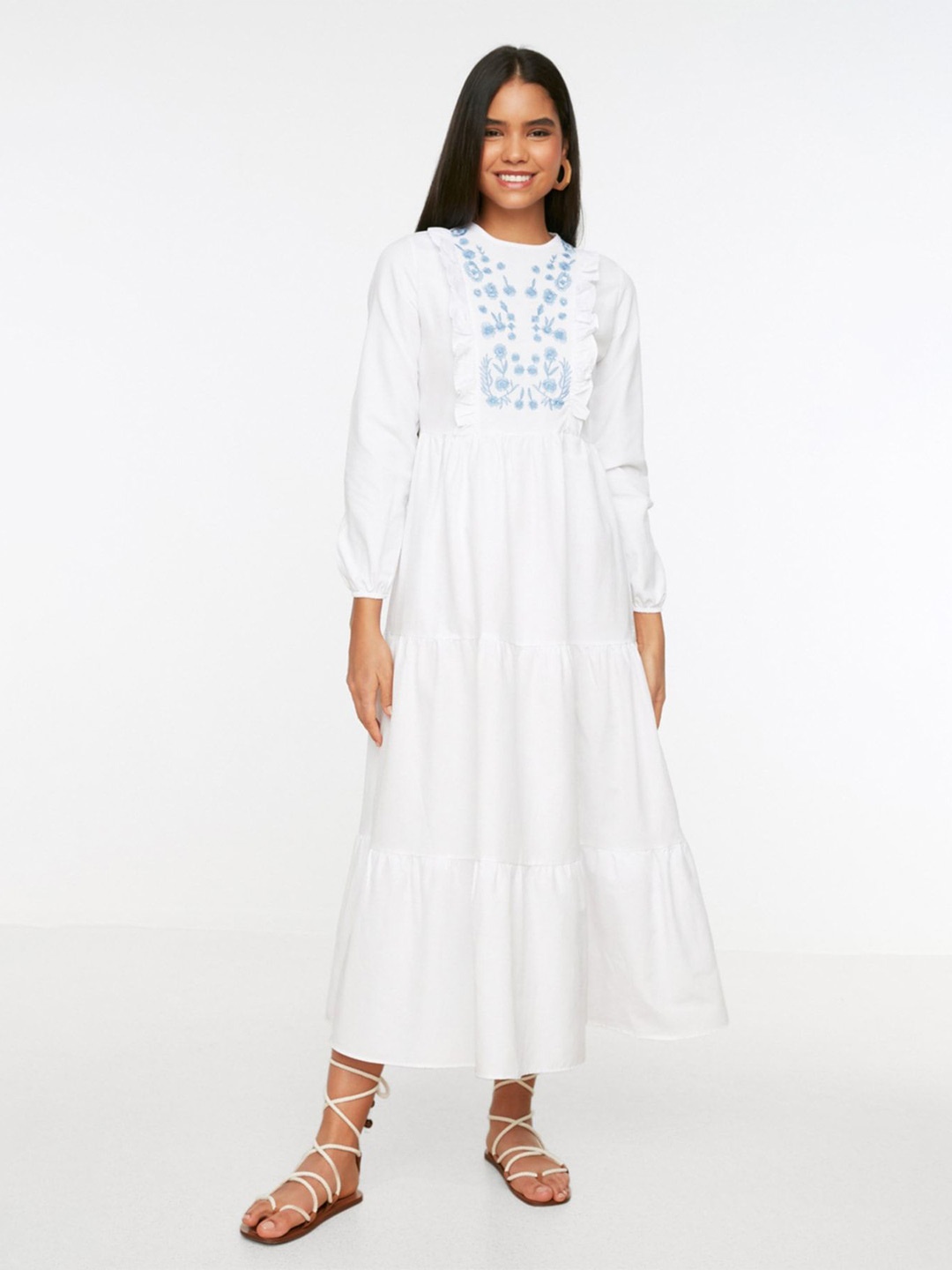 

Trendyol Embroidered Maxi Dress, White