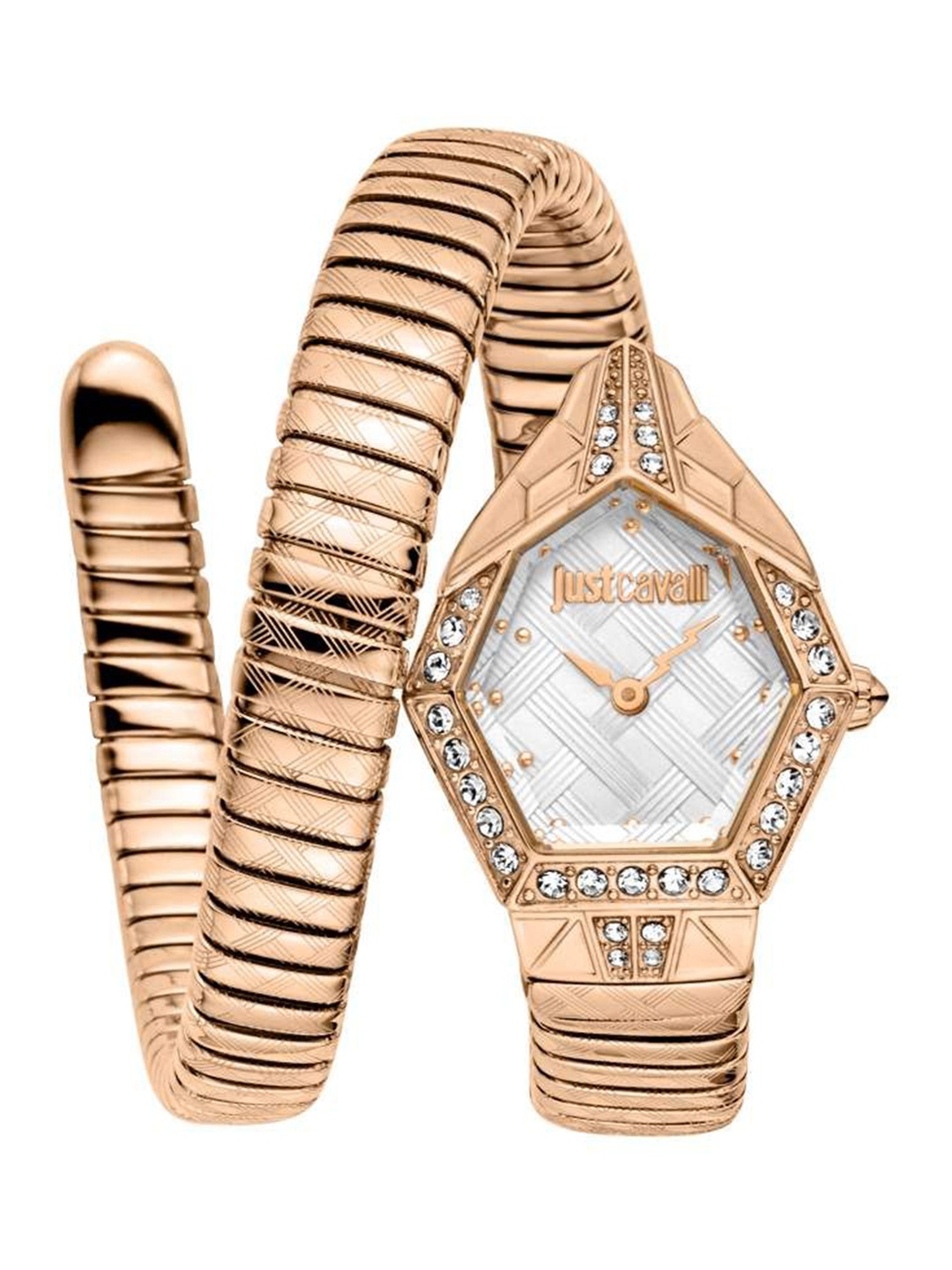 

Just Cavalli Women Embellished Dial & Stainless Steel Wrap Around Straps Analogue Watch JC1L303M0045, Rose gold