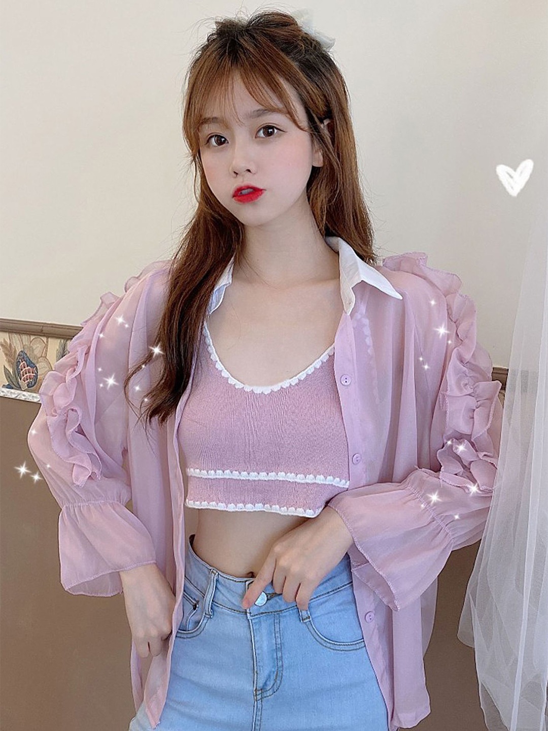 

LULU & SKY Shirt Style Top, Purple