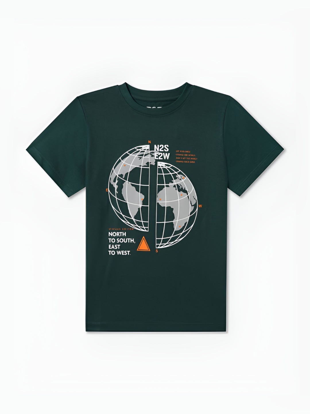

R&B Boys Graphic Printed Round Neck Cotton T-shirt, Green