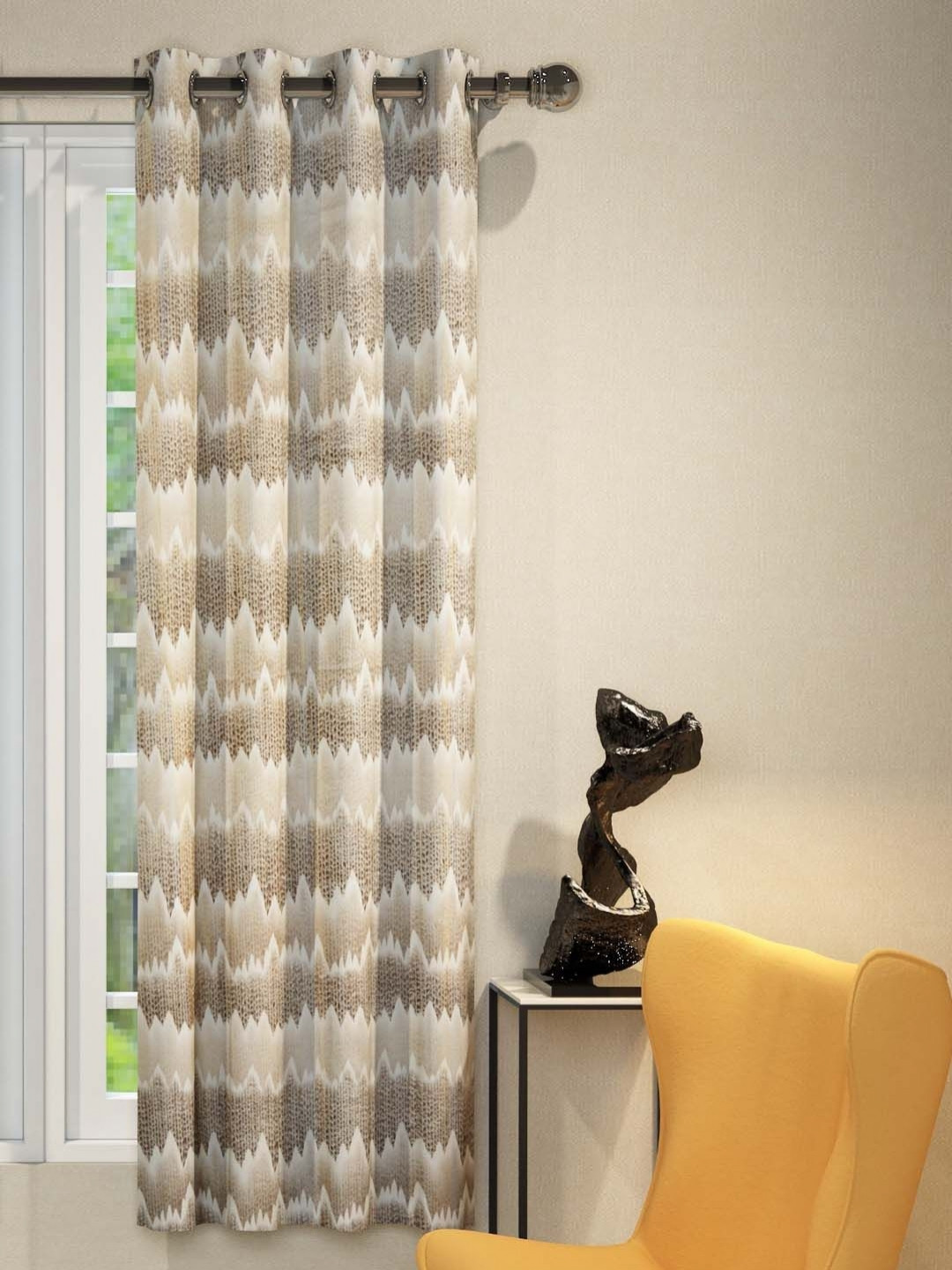 

Aura Brown & White Abstract Window Curtain