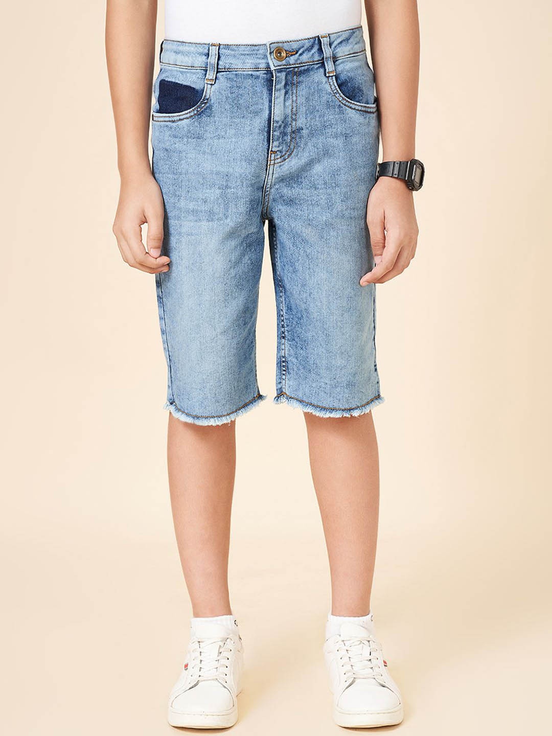 

Coolsters by Pantaloons Boys Washed Denim Shorts, Grey