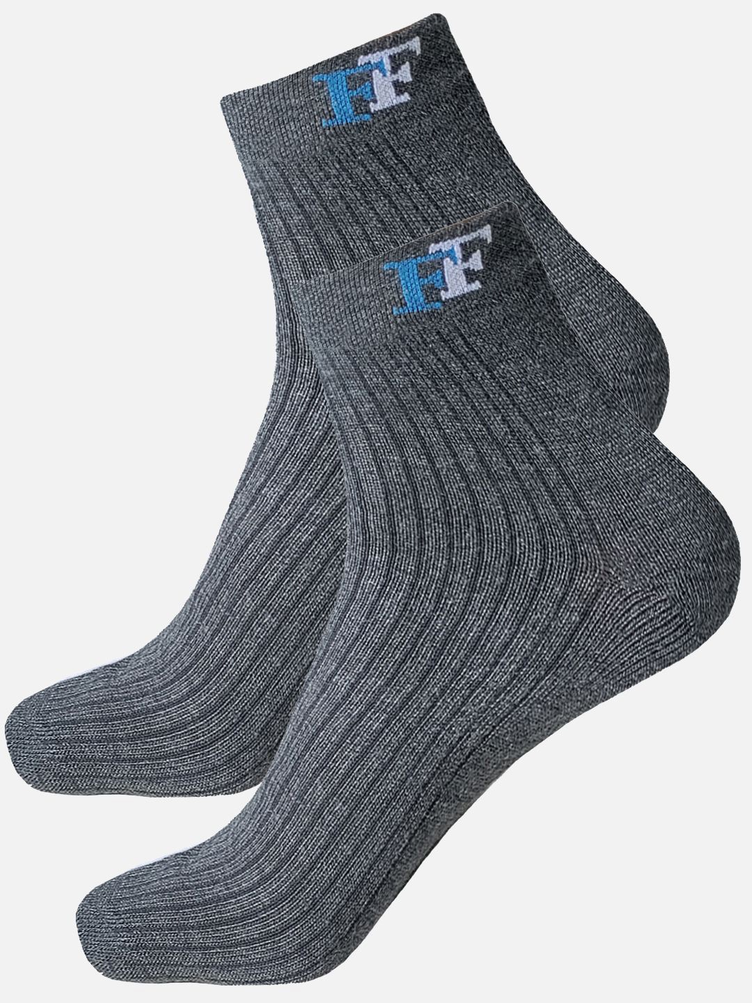 

FIMS Men Cotton Running Ankle Length Socks, Grey melange