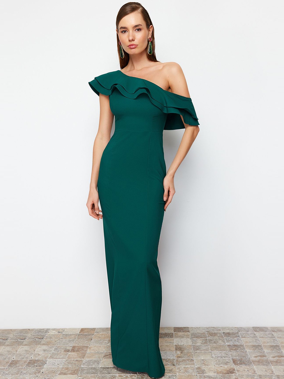 

Trendyol Flutter Sleeve Maxi Dress, Na