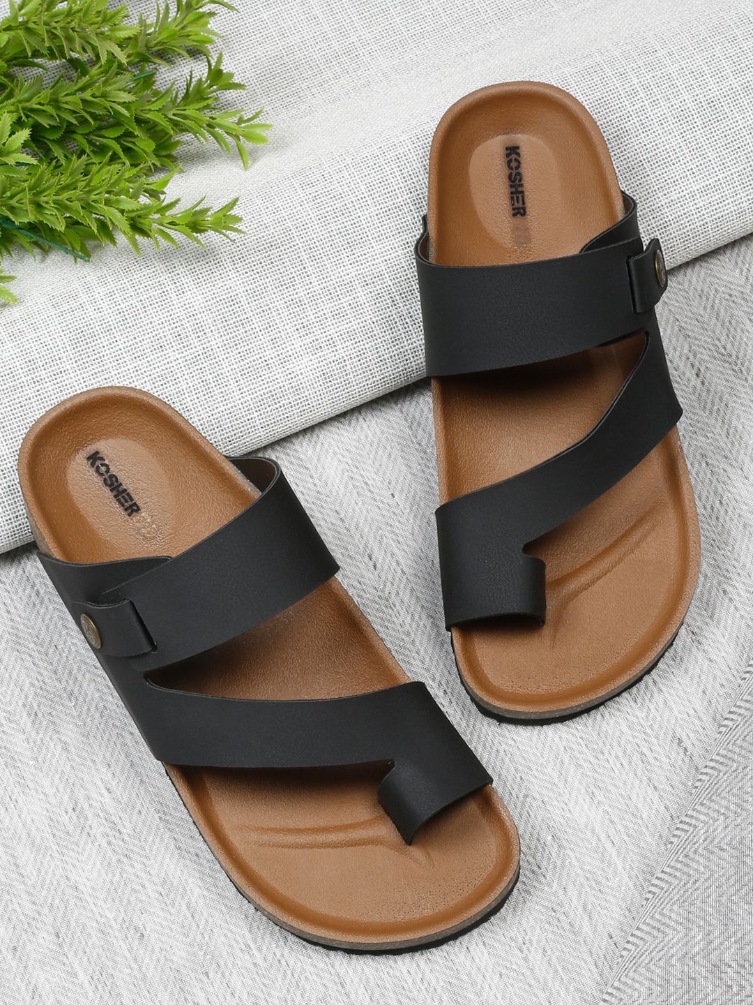 

Kosher Men Comfort Sandals, Black
