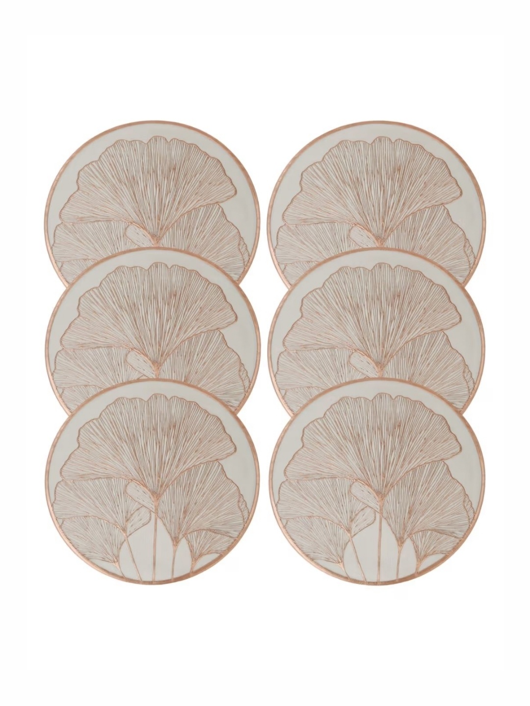 

LooMantha Beige & Copper Toned 6 Pieces Floral Printed Table Placemats