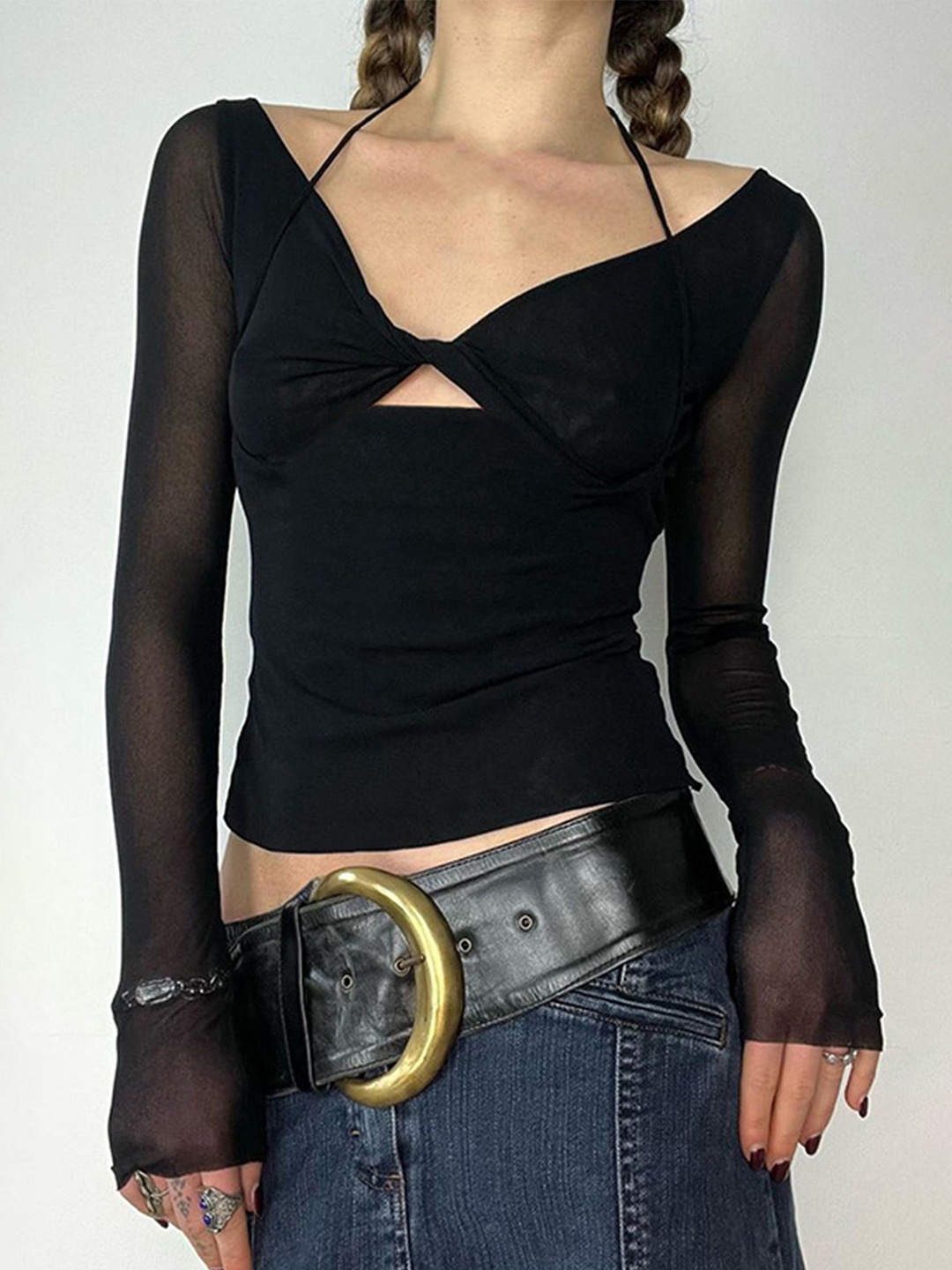 

LULU & SKY Styled Back Crop Top, Black