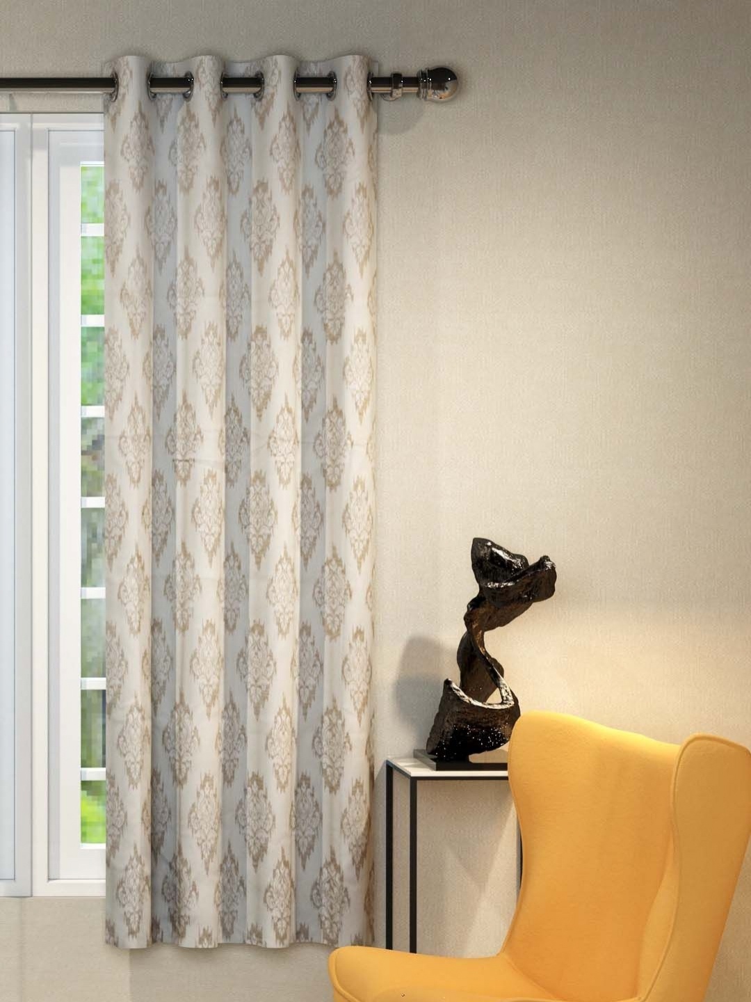 

Aura Grey & Off White Ethnic Motifs Window Curtain