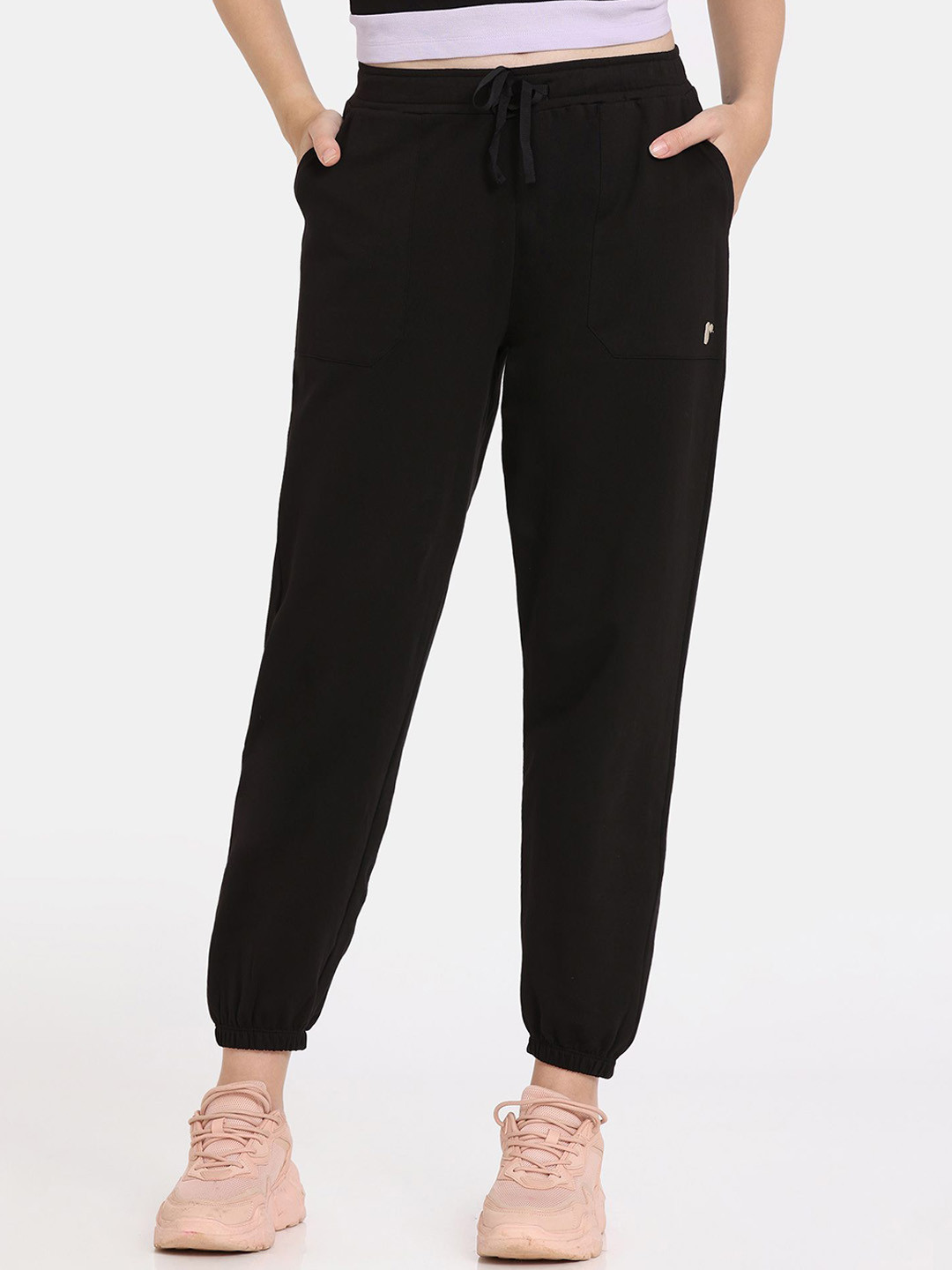 

Rosaline by Zivame Women Mid Rise Joggers, Black