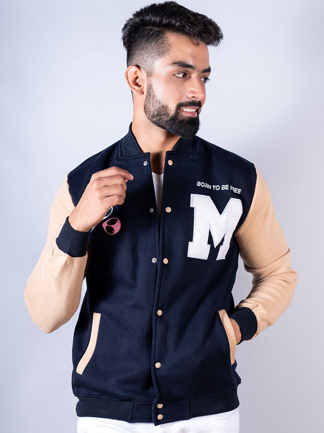 

Tistabene Men Varsity Jacket, Blue