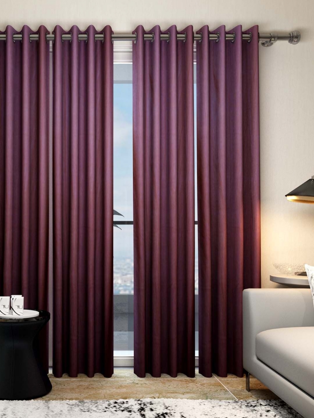 

Aura Athom Living Vogue Maroon 4 Pieces Door Curtain