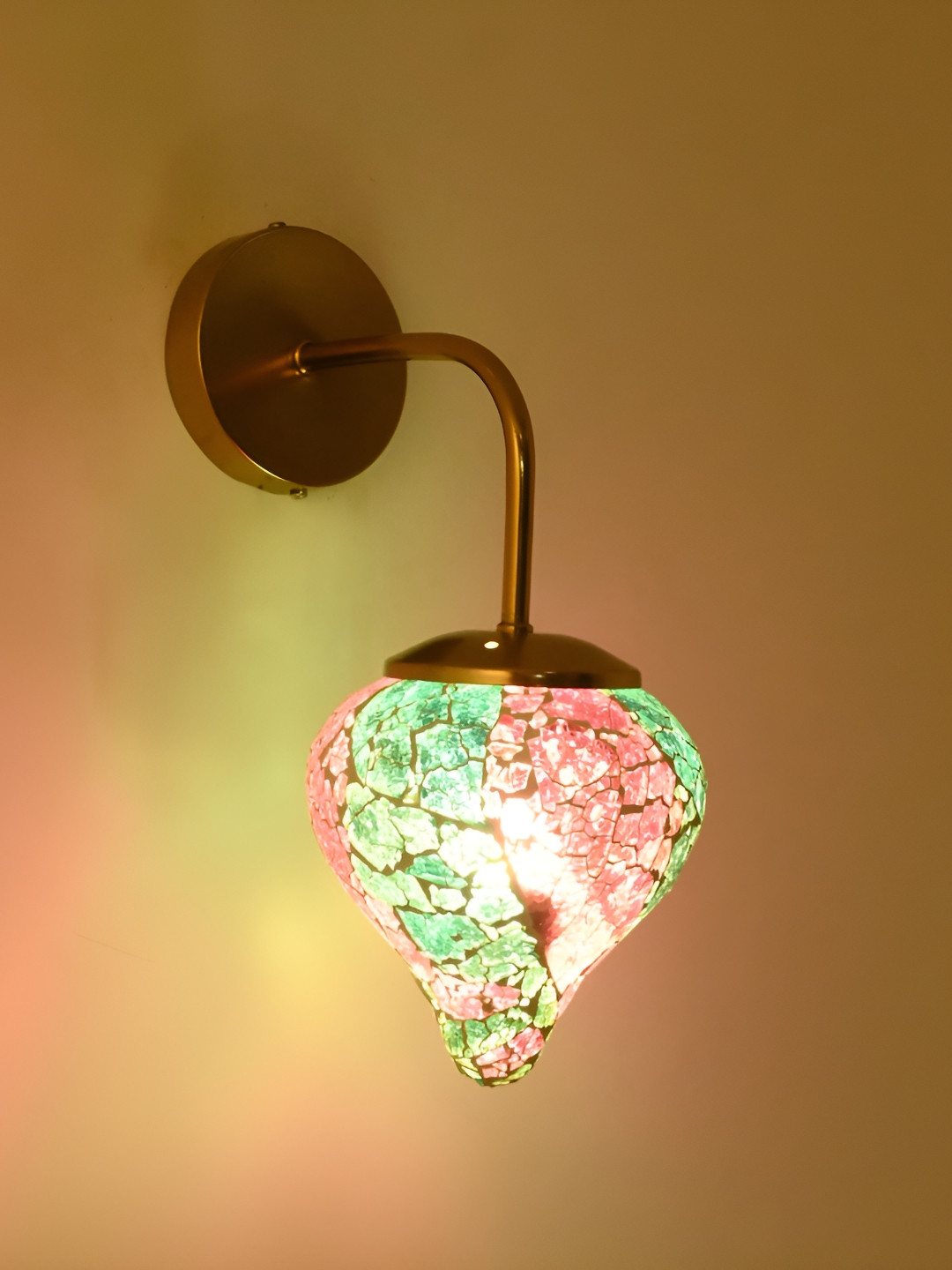 

Afast Blue & Pink Abstract Printed Glass Contemporary Abstract Shaped Wall Lamp