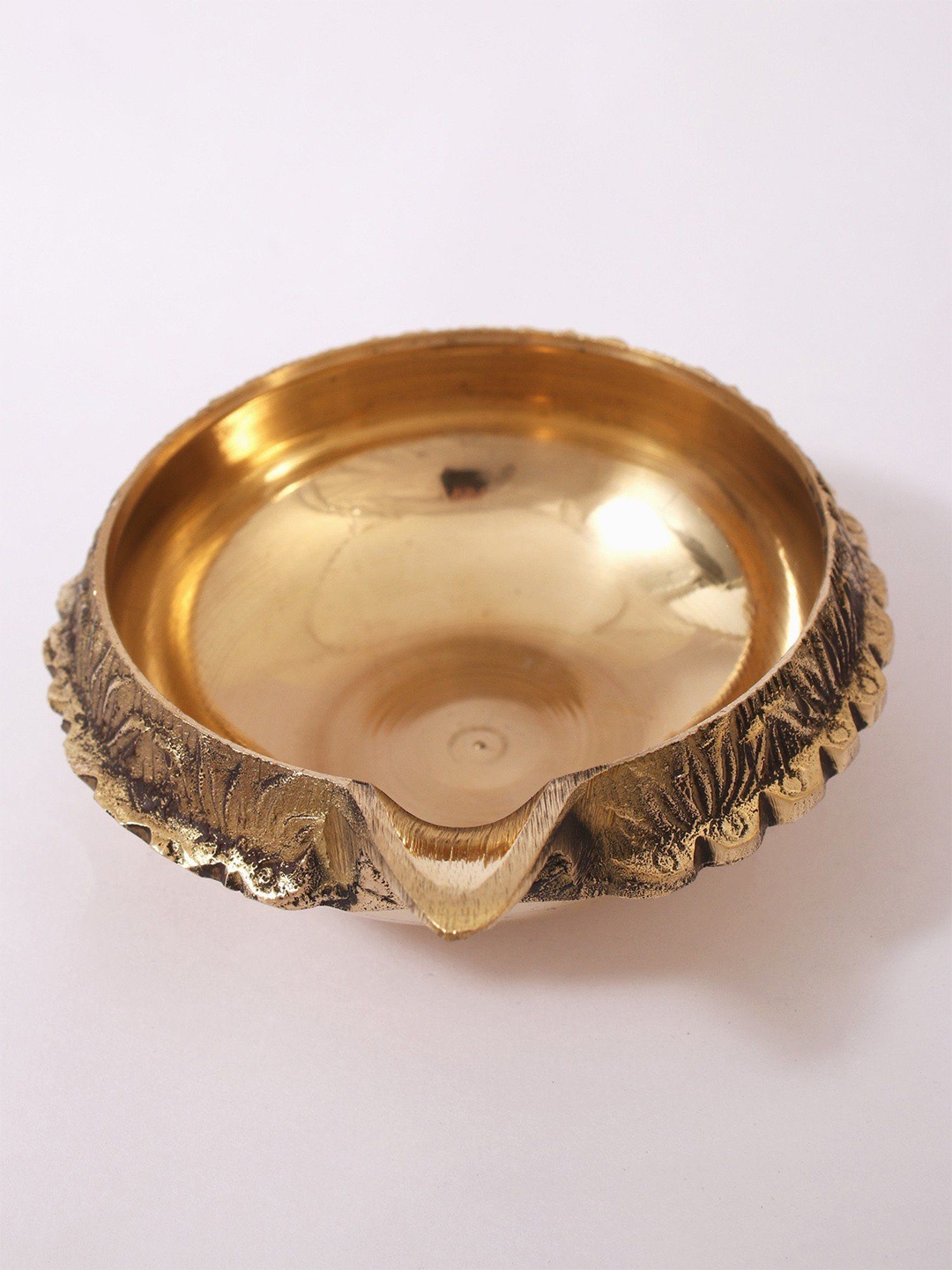 

Exotic India Brass Kubera Oil Lamp, Gold