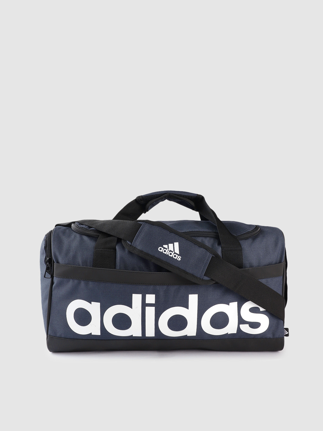 

ADIDAS Unisex Brand Logo Printed Medium Sports or Gym Linear Duffel Bag, Navy blue