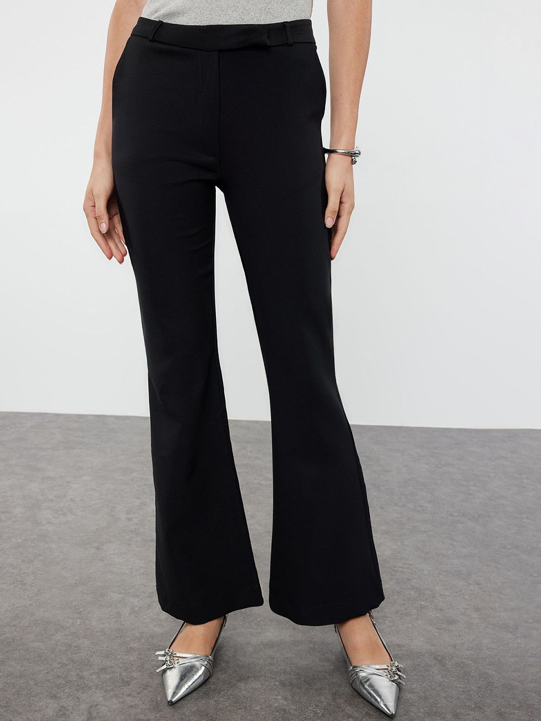 

Trendyol Women Casual Regular Fit Trousers, Black
