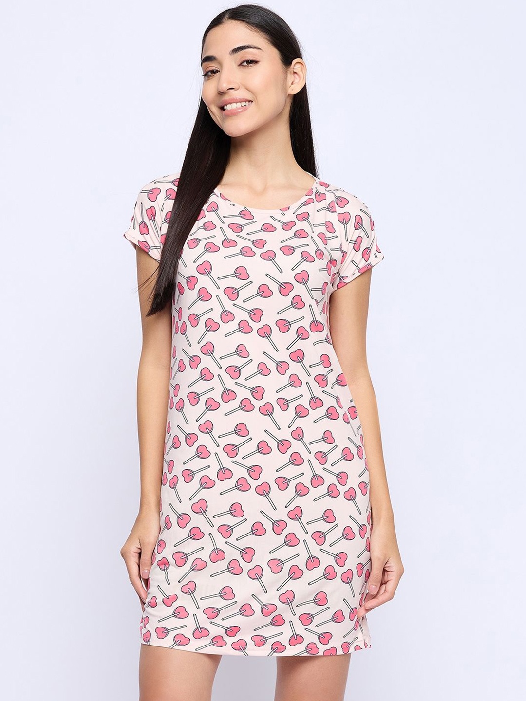 

Camey Printed Nightdress, Pink