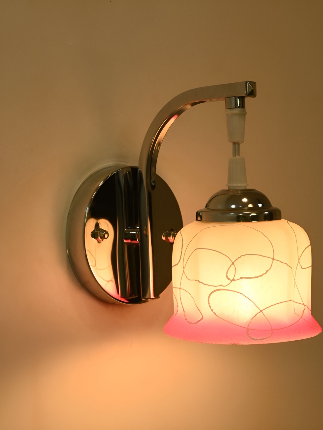 

Afast Pink & White Glass Traditional Rectangle Shaped Wall Lamp