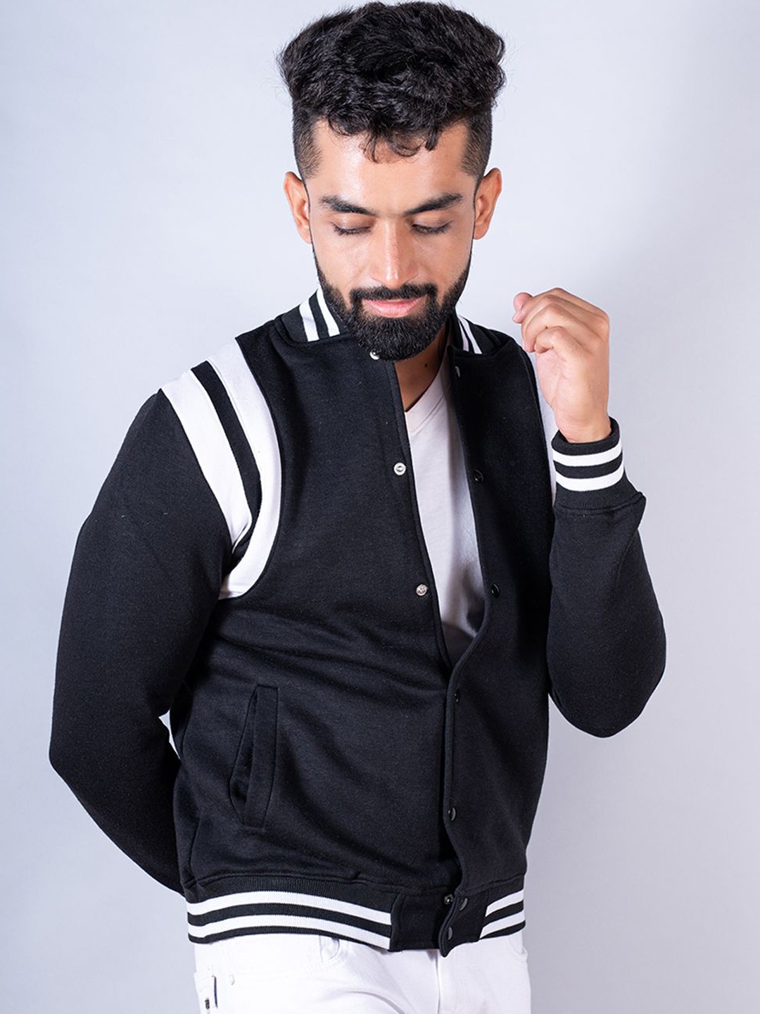 

Tistabene Men Varsity Jacket, Black