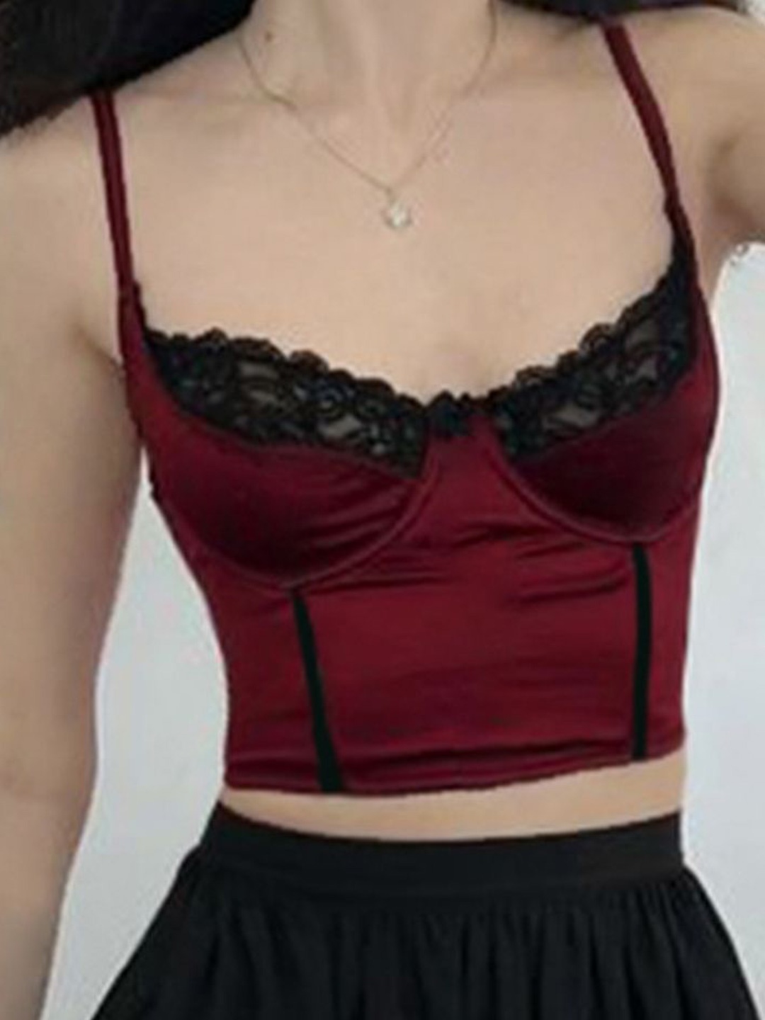 

LULU & SKY Styled Back Crop Top, Burgundy