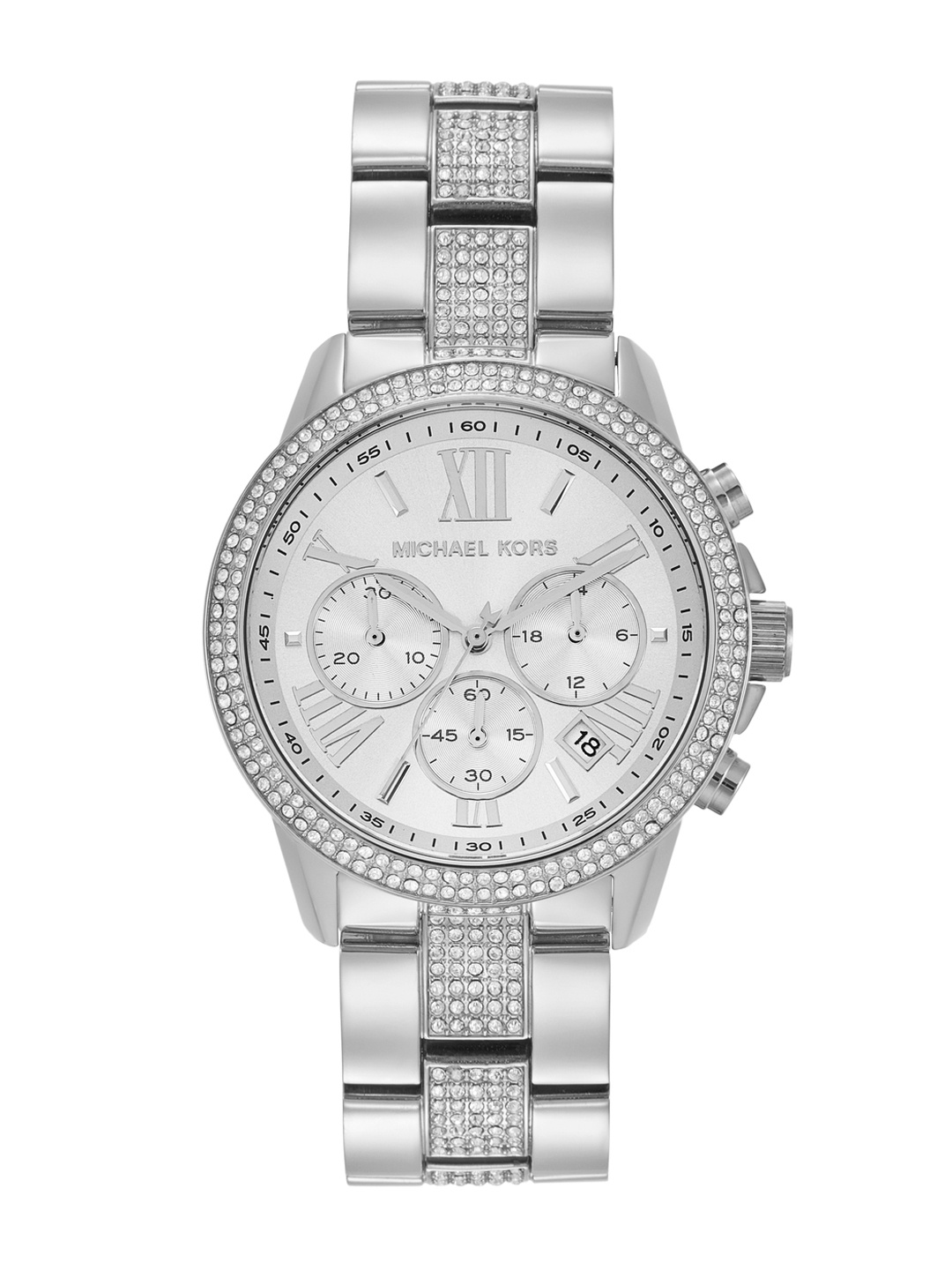 

Michael Kors Women Dial & Stainless Steel Straps Analogue Multi Function Watch MK7506I, White