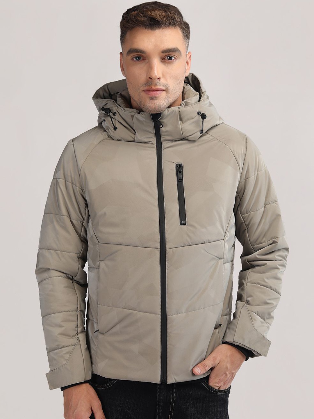

LURE URBAN Men Outdoor Puffer Jacket, Grey